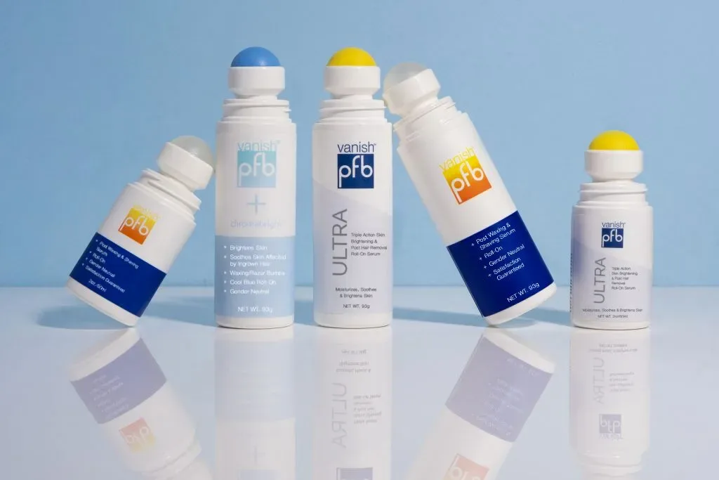 PFB Vanish roll-on bottle at Dermis